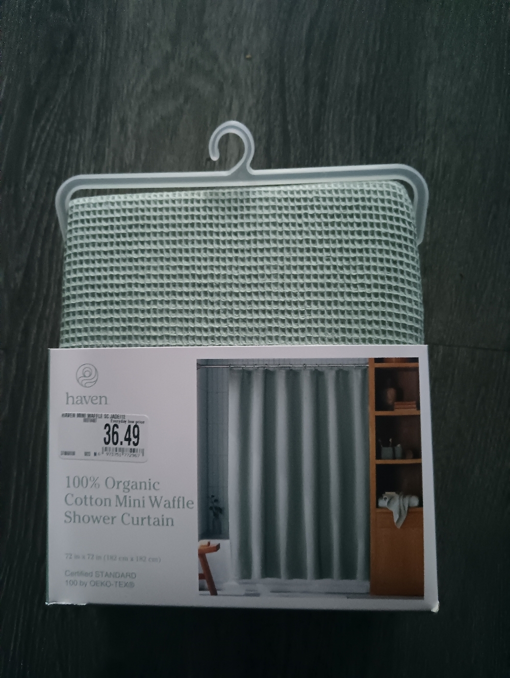 Organic cotton Mini Waffle Pattern Gauze Shower Curtain